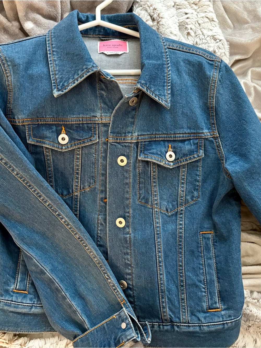 kate spade denim jacket in medium blue